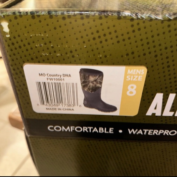 Habit Mens All Weather Rubber Boots Waterproof Mossy Oak Country Thick Sole Boot - Picture 3 of 3